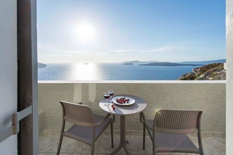 Goedkoop op vakantie Santorini 🏝️ Caldera's Dolphin Suites