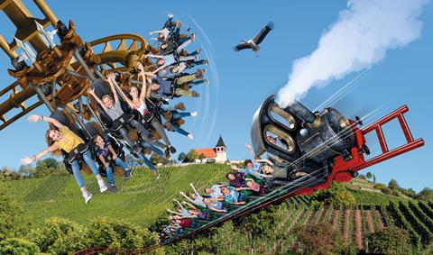 Attractiepark Tripsdrill Duitsland Baden Württemberg Cleebronn sfeerfoto groot